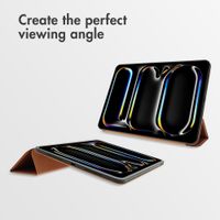 Accezz Leather Trifold Bookcase Apple iPad Pro 13 (2025) M5 / (2024) M4 - Cognac