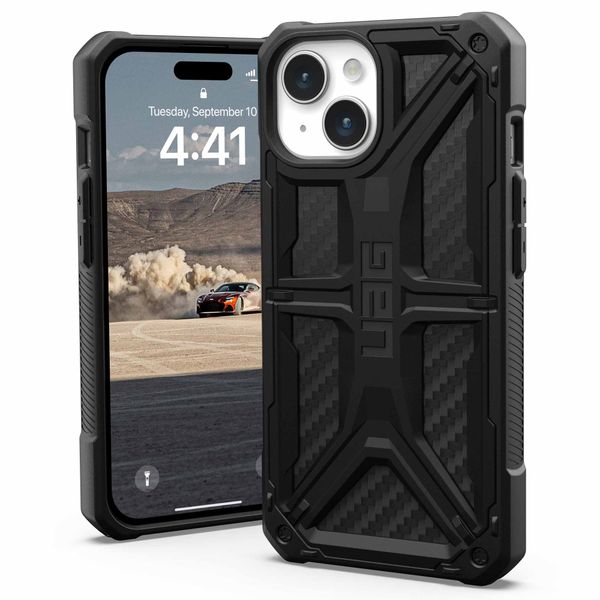 UAG Monarch Backcover iPhone 15 - Carbon Fiber