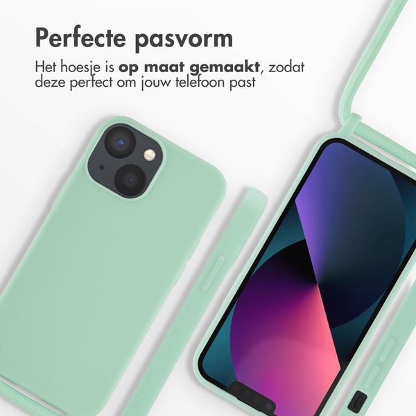 imoshion Siliconen hoesje met koord iPhone 13 Mini - Mintgroen