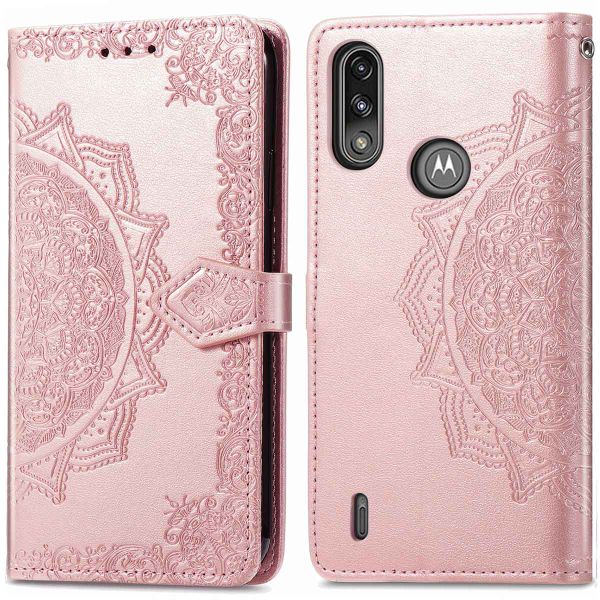 imoshion Mandala Bookcase Motorola Moto E7i Power - Rosé Goud