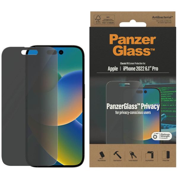 PanzerGlass Privacy Anti-Bacterial Screen Protector Apple iPhone 14 Pro
