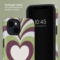 Selencia Vivid Tough Backcover met MagSafe iPhone 14 - Double Hearts Plum Fern