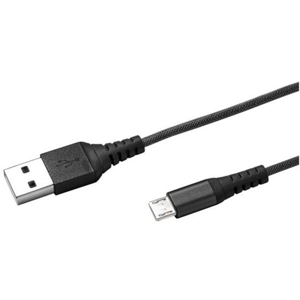 Celly Braided Micro-USB naar USB kabel - 1 meter - Zwart