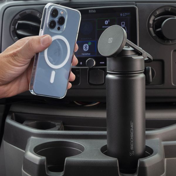 Scosche MagicMount Flask - Telefoonhouder - Insulated waterfles 650ML - MagSafe - Zwart