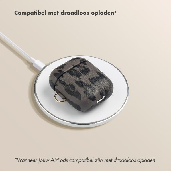 Selencia Sabi Case met panterprint  Apple Airpods 1 / 2 - Midnight Black