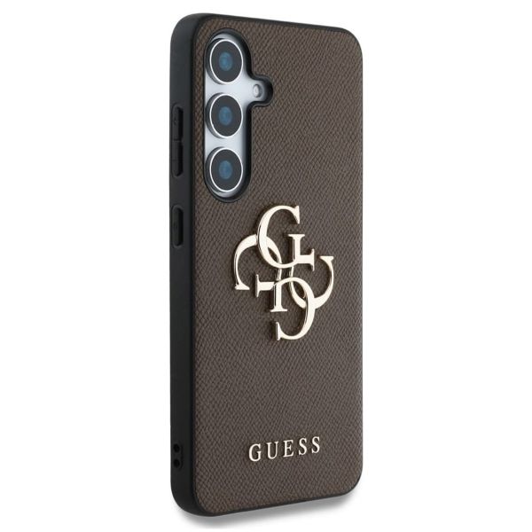 Guess 4G Metal Logo Saffiano Backcover Samsung Galaxy S25 Plus - Bruin
