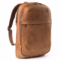 Accezz Leather Laptop rugzak 16 inch - Cognac