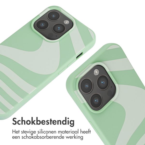 imoshion Siliconen design hoesje met koord Apple iPhone 15 Pro - Retro Green