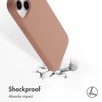 Accezz Liquid Silicone Back Cover with MagSafe Apple iPhone 13 Mini - Light brown