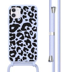 imoshion Siliconen design hoesje met koord Apple iPhone 11 - Animal Lila