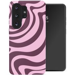 Selencia Vivid Backcover Samsung Galaxy S26 Ultra - Wavy Swirl Pink Plum