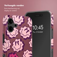 Selencia Vivid Backcover met MagSafe Apple iPhone 16 - Wavy Smiley Pink