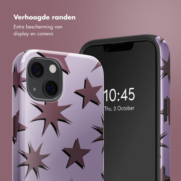 Selencia Vivid Tough Backcover met MagSafe iPhone 13 - Stars Plum Lilac