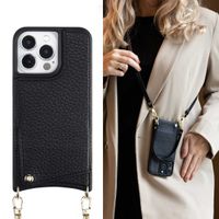 Selencia Nova Phone Case with Cord and Card Holder Apple iPhone 13 Pro - Black