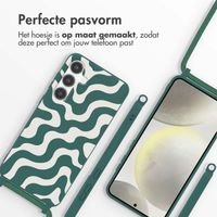 imoshion Siliconen design hoesje met koord Samsung Galaxy S24 Plus - Petrol Green Groovy