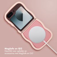 Selencia Wavy Backcover met MagSafe Samsung Galaxy Z Flip 6 - Soft Pink