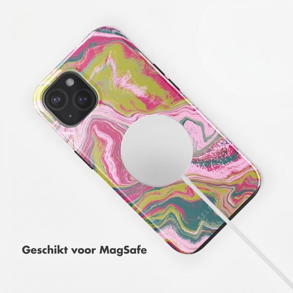 Selencia Vivid Backcover met MagSafe Apple iPhone 15 - Marble Pink