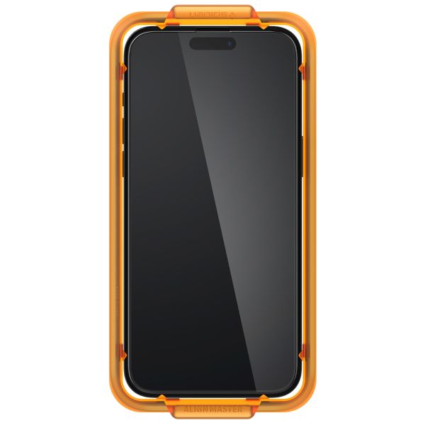 Spigen AlignMaster Full Screenprotector 2 Pack Apple iPhone 15 - Zwart