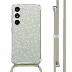 imoshion Design hoesje met koord Samsung Galaxy S23 - Smoke Green Flowers