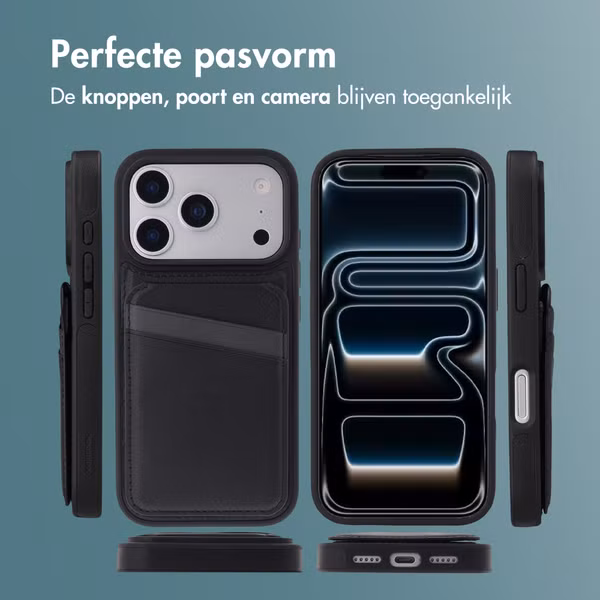 imoshion Backcover met kaarthouder en stand Apple iPhone 17 Pro - Zwart