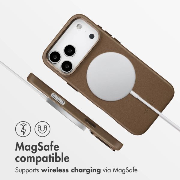 Accezz Leather Back Cover with MagSafe Apple iPhone 17 Pro Max - Coffee Brown