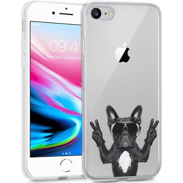 imoshion Design hoesje iPhone SE (2022 / 2020) / 8 / 7  - Bulldog - Zwart