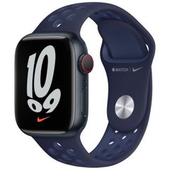 Apple Nike Sport Band Apple Watch Series 1 t/m 9 / SE (38/40/41 mm) | Series 10 (42 mm) - Midnight Navy/Mystic Navy