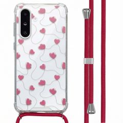 imoshion Design hoesje met koord Samsung Galaxy A26 - Dusty Rose Connected Hearts