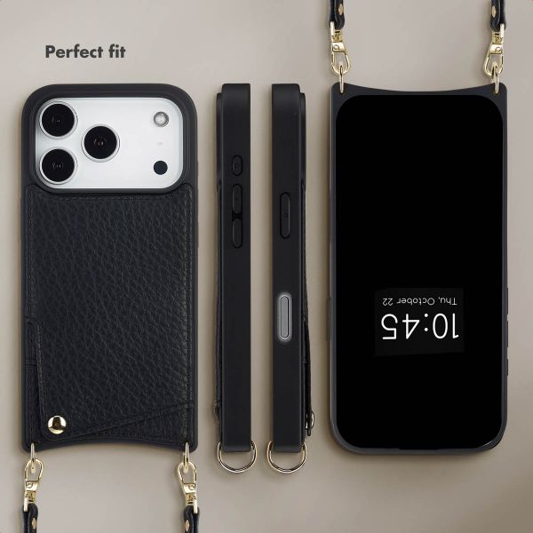 Selencia Nova Phone Case with Cord and Card Holder Apple iPhone 17 Pro - Black