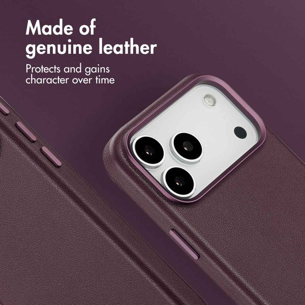 Accezz Leather Back Cover with MagSafe Apple iPhone 17 Pro Max - Heath Purple
