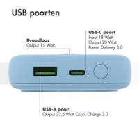 imoshion MagSafe Powerbank 10.000 mAh - Draadloze powerbank - Quick Charge en Power Delivery - Sky Blue