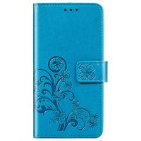 Klavertje Bloemen Bookcase Samsung Galaxy A01 - Turquoise