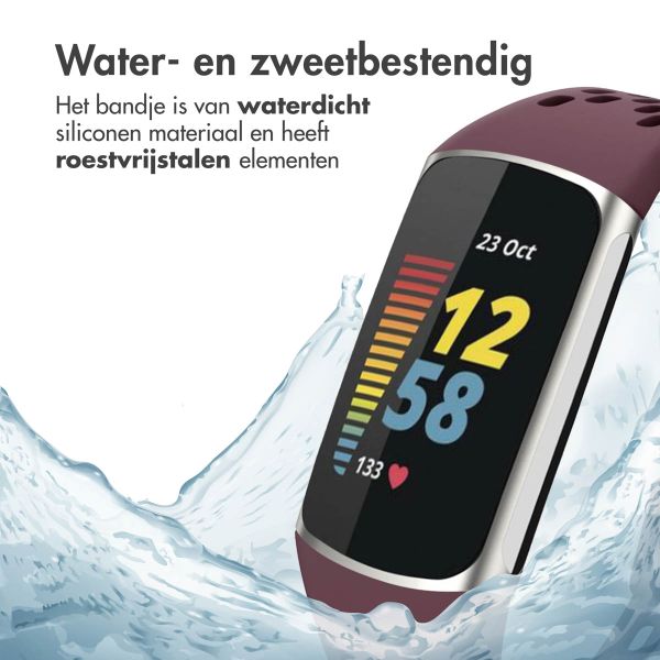 imoshion Siliconen sport bandje met gaatjes Fitbit Charge 5 / Charge 6 - Donkerrood