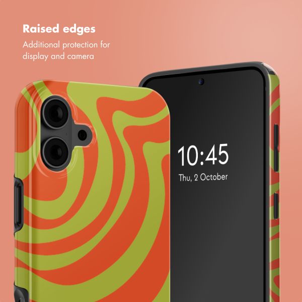 Selencia Vivid Back Cover with MagSafe Apple iPhone 16 - Wavy Swirl Orange Fern