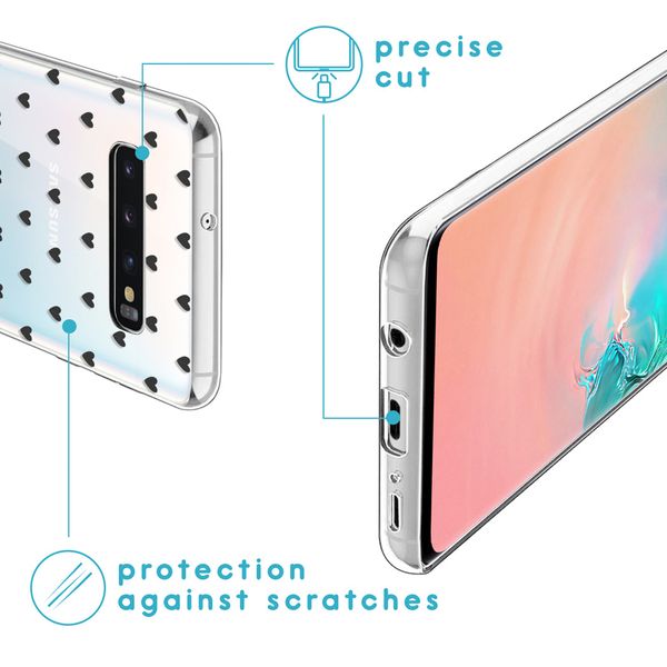 imoshion Design hoesje Samsung Galaxy S10 - Hartjes - Zwart