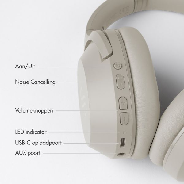 Selencia Urban Play Draadloze Koptelefoon - Active Noise Cancelling (ANC) - Met Opbergcase - Melody Mist