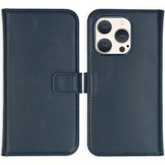 Selencia Genuine Leather Book Case Apple iPhone 15 Pro - Blue