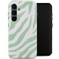 Selencia Vivid Tough Backcover Samsung Galaxy S24 - Colorful Zebra Sage Green