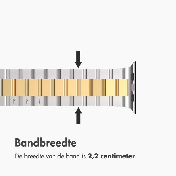 imoshion Stalen bandje Apple Watch Series 1 t/m 11 / SE / Ultra (44/45/46/49 mm) - Zilver / Goud
