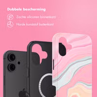 Selencia Vivid Tough Backcover met MagSafe Apple iPhone 16 - Pastel Lipstick Marble