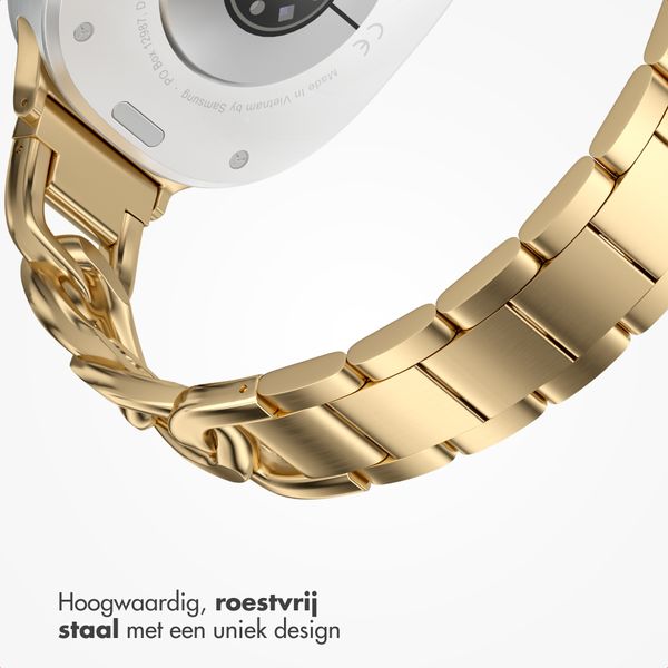 Selencia Chain bandje Samsung Galaxy Watch 9 (40/44mm) / Watch 8 (40/44mm) / Classic (46mm) - Goud