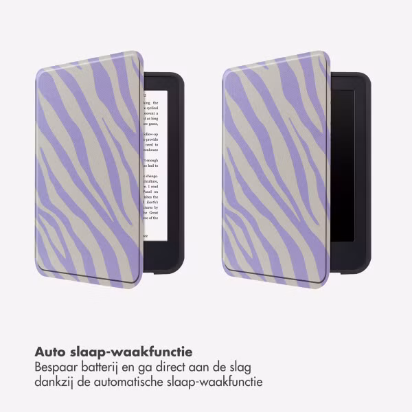 Selencia Vivid Bookcase Kobo Clara Colour / Clara BW - Zebra Light Lilac