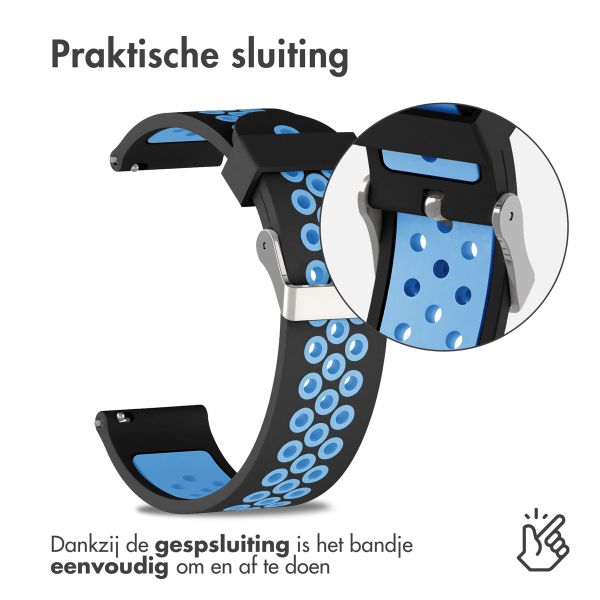 imoshion Siliconen sport bandje - Universeel 24 mm aansluiting - Zwart/Blauw