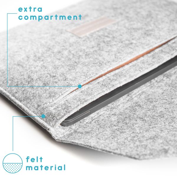 imoshion Vilten Soft Laptop hoes 13-14 inch - Laptopsleeve - Grijs