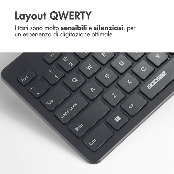 Accezz Premium Desktop QWERTY Bluetooth Keyboard - Zwart