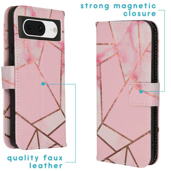 imoshion Design Softcase Bookcase Google Pixel 8 - Pink Graphic