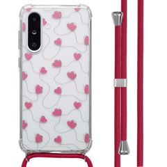 imoshion Design hoesje met koord Samsung Galaxy A26 - Dusty Rose Connected Hearts