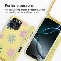 imoshion Siliconen design hoesje met koord iPhone 16 Pro Max - Yellow Flower Distance