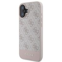Guess Bottom Stripe 4G Backcover Apple iPhone 16 - Roze