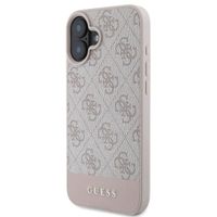 Guess Bottom Stripe 4G Backcover iPhone 16 - Roze